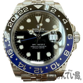 T【ROLEX】GMTマスター2　126710BLNR　ランダム番　ジュビリーブレス　ブラック文字盤　ステンレス　　自動巻き　GMT機能　デイト表示　100M防水　男性　メンズ　パイロット 外箱有　ギャラ有　お買得　中古【ロレックス】【かんてい局宇都宮戸祭店】31000049317-23th