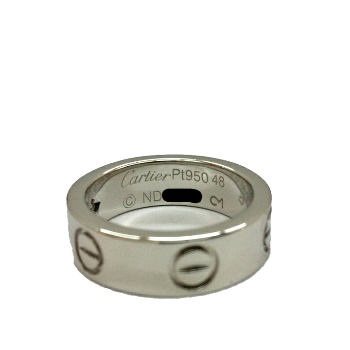 T【中古】【Cartier】 ラブリング ワンポイントダイヤ Pt950 プラチナ 外箱有 箱有 新品仕上げ済み 約8号 ダイヤモンド 指輪 シルバー レディース アクセサリー【カルティエ】【大特価価格】【かんてい局宇都宮戸祭店】21-2324t | かんてい局栃木 楽天市場店