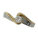 K　ダイヤリング　K18　Pt900　750　金　約2.8g　D0.21ct　本体のみ　送料込　お買い得　特別価格　コンビ　ラグジュアリー　約13号　アクセサリー　ファッションリング　ノンブランド　中古　質屋かんてい局　鹿沼店　31031789310-130k