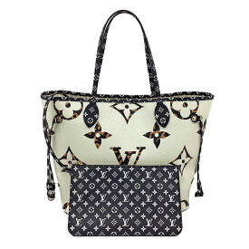 K　LOUIS VUITTON　ネヴァーフルMM　ジャイアントモノグラムジャングル　リバース　 M44716　GI2179　2019年秋冬　ポーチ　ホワイト　キャラメル系　美品　型押し　送料込　ハンドバッグ　レディース　ルイヴィトン中古　質屋かんてい局　鹿沼店　31005409318-79k