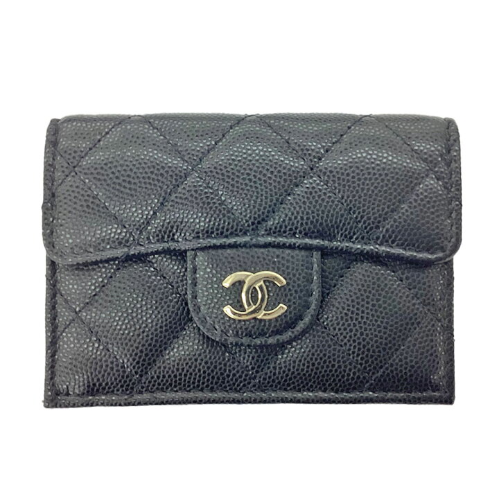 楽天市場】K CHANEL 美品 コンパクトウォレット キャビアスキン 推定 