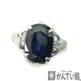 K　ブルーサファイアリング　サファイア　ダイヤ　Pt900　送料込　約10.5号　S2.98ct　D0.05ct　指輪　リング　アクセサリー　女性　色石　宝石　レディース　鑑別書　ノンブランド　お買い得　特別価格　中古　質屋かんてい局　鹿沼店　31031729310-27k