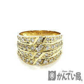 U【中古】【K18】 ダイヤリング　約17.5号　K18　ゴールド　ダイヤモンド　0.85ct　指輪　8.7g　新品仕上げ済【大特価価格】【かんてい局宇都宮店】31031599315-360u-r