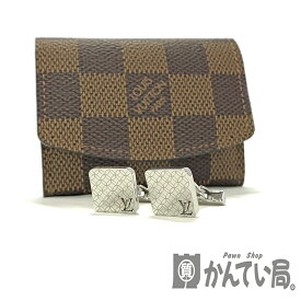 U【中古】【LOUIS VUITTON】ブトンドゥ マンシェット シャンゼリゼ　M65043　ケース有　カフリンク・シャンゼリゼ　ダミエ　スクエア　美品【ルイ・ヴィトン】【大特価価格】【かんてい局宇都宮店】31031139315-10u-b