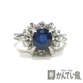 U【中古】【Pt900】サファイアリング　約8号　S1.26ct　D0.08ct　5.7g　ソーティング有　天然ブルーサファイア　ダイヤモンド　プラチナ【大特価価格】【かんてい局宇都宮店】31031739315-64u-b