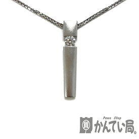 U【中古】【K18WG】ダイヤネックレス　D0.264ct　約45cm　フリーアジャスター　7.4g　プレート　長方形　スクエア　ホワイトゴールド　金　ダイヤモンド【大特価価格】【かんてい局宇都宮店】31032029315-23u-b