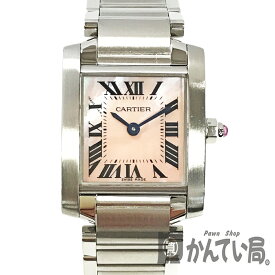 U【中古】Cartier【カルティエ】タンクフランセーズSM　W51028Q3　 ピンクシェル文字盤 　SS　 クォーツ 　レディース時計　日常生活防水　仕上済　ギャラ付　箱付【かんてい局宇都宮店】31002139315-22u-r