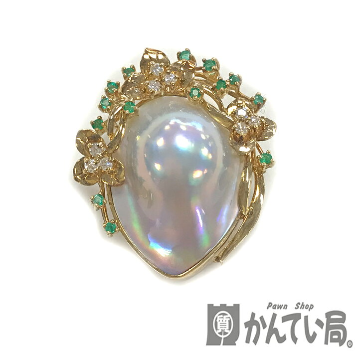楽天市場】U【中古】【K18】パールブローチ D0.28ct E0.32ct 約15.0g 