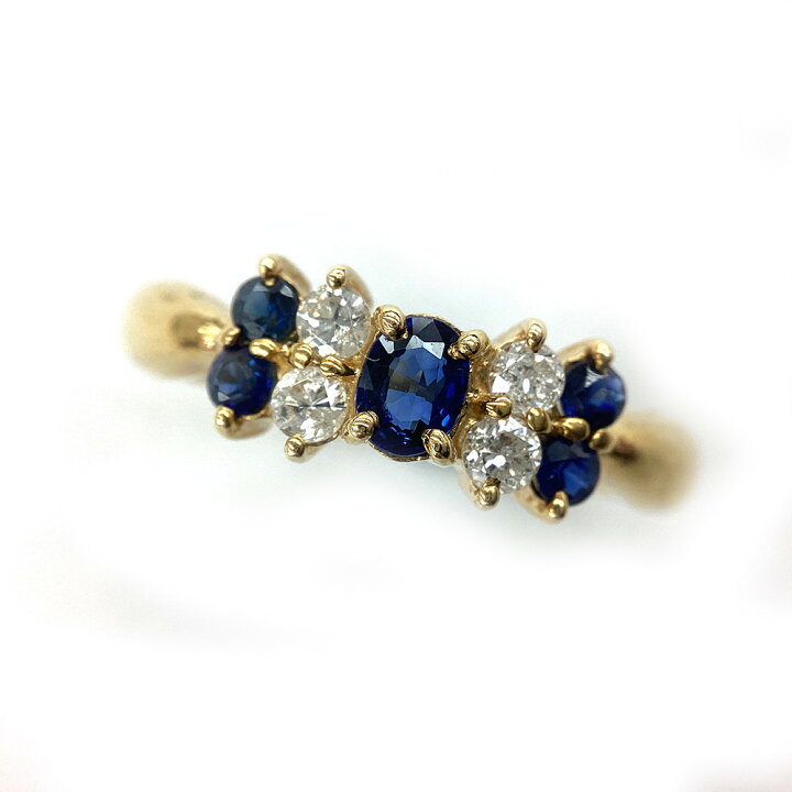 楽天市場】K 色石リング K18 750 金 約12号 約2.9g 0.36ct 0.17ct 