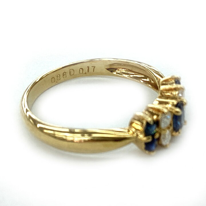 楽天市場】K 色石リング K18 750 金 約12号 約2.9g 0.36ct 0.17ct 