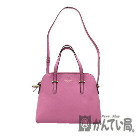 K　Kate Spade　2WAYショルダーバッグ　ショルダーストラップ　レザー　CA57710　ベージュ　ピンク　ハンドバッグ　レディース　女性　お買い得　お出掛け　特別価格　かわいい　内ポケット×3　ケイトスペード　中古　質屋かんてい局　鹿沼店　31009299310-7k-m