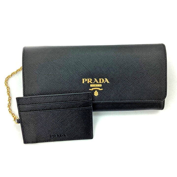 楽天市場】K PRADA Wフラップ長財布 1MH132 レザーブラック 