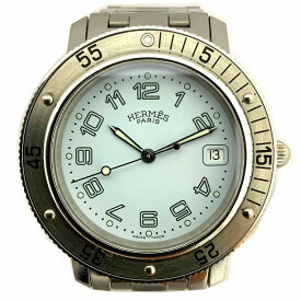 o【HERMES】クリッパー　CL7.710　クリッパーダイバー　クォーツ　ダイバーズウォッチ　ステンレススチール　SS　　ライトブルー文字盤　電池　男性　女性　メンズ　レディース　定番　美品　腕時計【エルメス】【質屋かんてい局小山店】T25-486o-y