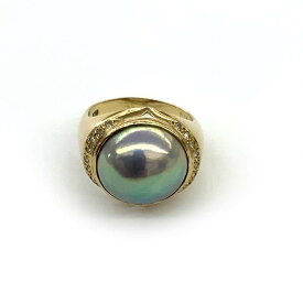 o【K18】ファッションリング　18金　K18　ゴールド　総重量約7.7g　約13.5号　ダイヤモンド 0.15ct　ジュエリー　レディース　女性　可愛い　お洒落　ゴージャス　【質屋かんてい局小山店】31031599318-337o-a