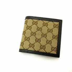 O 【グッチ】　【GUCCI】 　二つ折財布　150413　GGキャンバス　折財布　ウォレット　メンズ　レディース　ユニセックス　美品　コンパクト　中古【かんてい局小山店】31019009318-11o-h