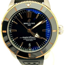 O 【BREITLING】　スーパーオーシャンヘリテージ2B20　オートマチック44　UB2030121B1A1　自動巻き　黒文字盤　SS　ラバー　K18　コンビ　かっこいい　金　メンズ　男性　【ブライトリング】《かんてい局小山店》31000129318-6o-f