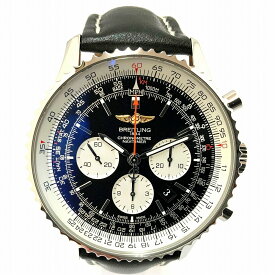 o【BREITLING】ナビタイマー01 AB012721/BD09 　ブラック文字盤　自動巻き　クロノグラフ メンズ 　腕時計　日付 革ベルト　　パイロットウォッチ　【ブライトリング】　【質屋かんてい局小山店】31000129318-3o-h