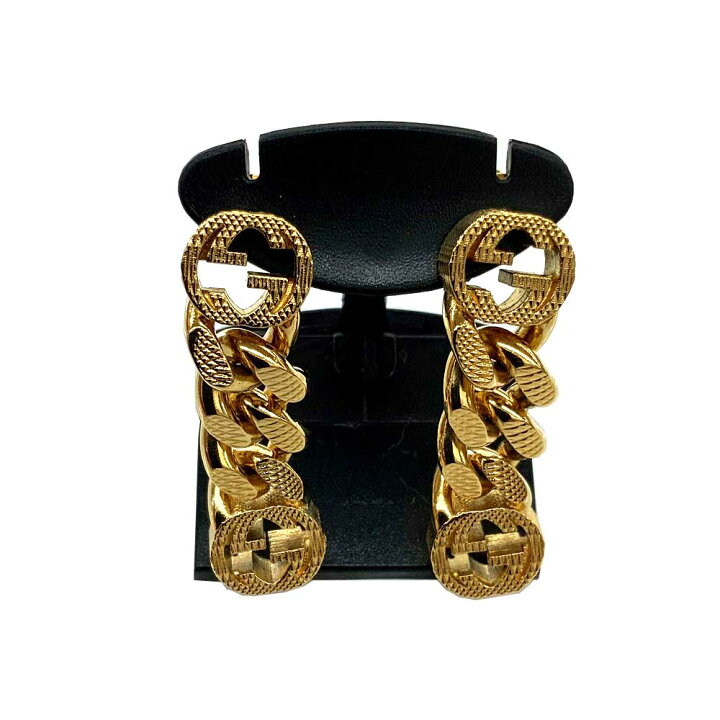 楽天市場】O 【GUCCI】インターロッキングGピアス ゴルメット メッキ  