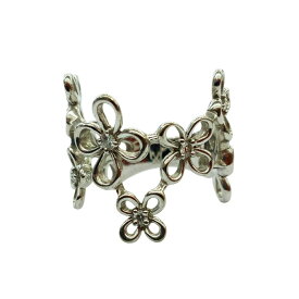 O【K18】 ファッションリング K18WG 18金 ゴールド ホワイトゴールド 約12.5号 約5.9g ダイヤ 0.11ct フラワー レディース 女性 アクセサリー　リング 【かんてい局小山店】 T25-653o-s