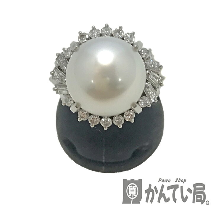 楽天市場】U【中古】【Pt850】パールリング 約12.5号 D0.54ct 約10.9g 