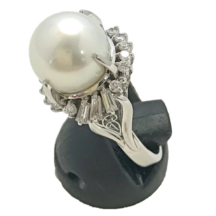 楽天市場】U【中古】【Pt850】パールリング 約12.5号 D0.54ct 約10.9g 