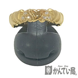 U【中古】【K18】 ファッションリング　K18　約14号　D0.06ct　約3.8g　重ね付け　ゴールド　ダイヤモンド　指輪　リング　アクセサリー　【大特価価格】【かんてい局宇都宮店】31031599315-225u-k