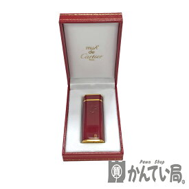 U【中古】Cartier【カルティエ】ライター　ラッカー　CA920402　ボルドー　ゴールド　箱/ギャラ付き　着火確認済み　男女兼用　おしゃれ　美品【大特価価格】【かんてい局宇都宮店】31030869315-6u-f