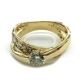 o 【K18 】ダイヤリング　ゴールド　18金　ダイヤモンド　約6.0g　レディース　アクセサリー 　約12号　ダイヤ　ジュエリー　中古 　お洒落　資産　豪華　ゴージャス《かんてい局小山店》31031599318-355o-a