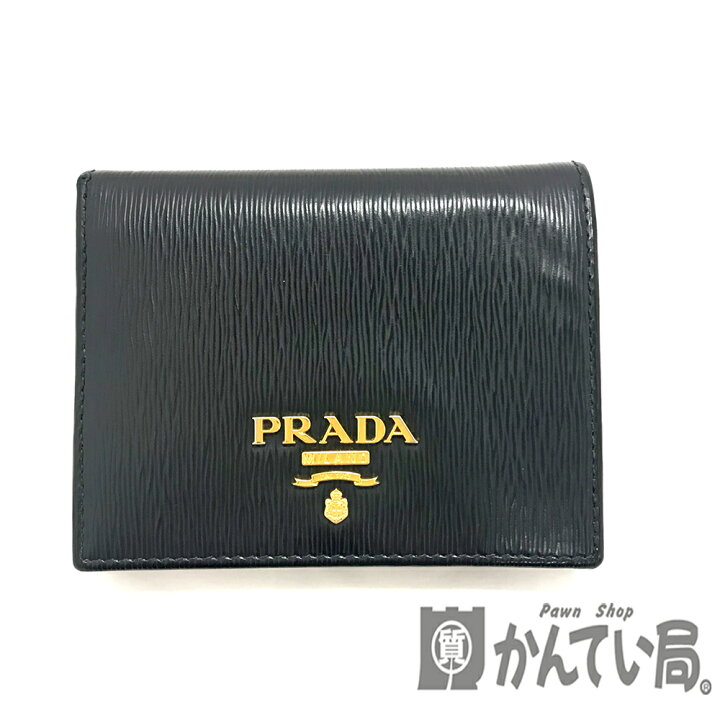 楽天市場】U【中古】【PRADA】二つ折り財布 LMV204 ブラック 箱付  