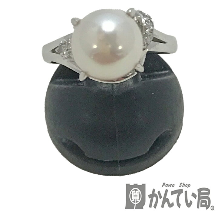 楽天市場】U【中古】【Pt900】パールリング 約9号 D0.06ct 約5.3g 珠約 