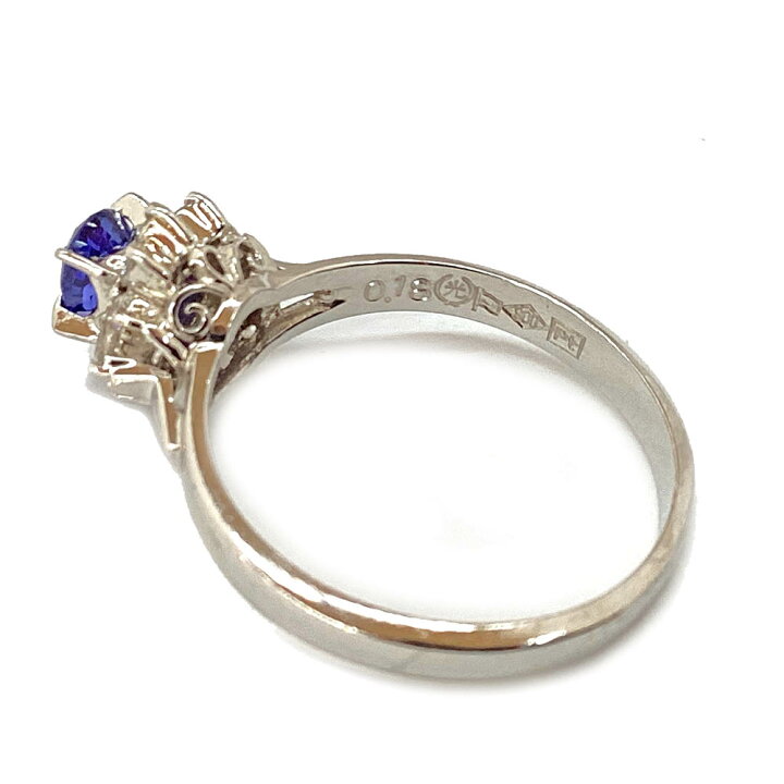 楽天市場】T【Pt900】サファイアリング S0.45ct D0.18ct 約13号 天然  