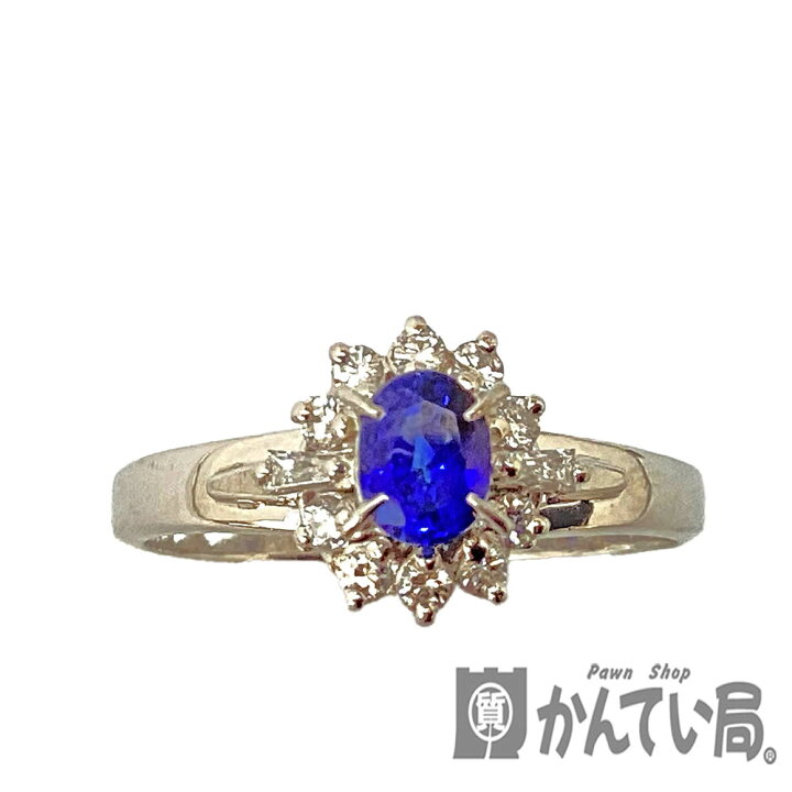 楽天市場】T【Pt900】サファイアリング S0.45ct D0.18ct 約13号 天然  