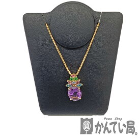 T【K18YG】アメジストネックレス　18金　パープル　紫水晶　マルチカラー　ゴールド　宝石　約43cm　アクセサリー　ジュエリー【大特価価格】【かんてい局宇都宮戸祭店】31031949317-152t‐f
