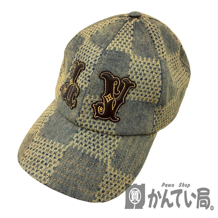 楽天市場】T【LOUIS VUITTON】キャップダミエ3Dウォッシュドデニム 