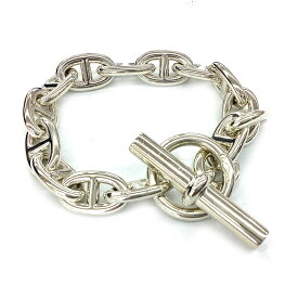 K　HERMES　シェーヌダンクルMM　SV925　約15cm　14コマ　ブレスレット　腕輪　箱付き　ファッション　アクセサリー　ユニセックス　男性　女性　メンズ　レディース　エルメス　お手頃価格　お買い得　特別価格　中古　質屋かんてい局　鹿沼店　31035179310-7K