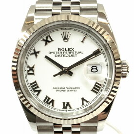 O【 ROLEX】 126234 デイトジャスト　ローマ数字　白文字盤　ローマン　ステンレススチール　ホワイトゴールド　 自動巻き メンズ　男性 腕時計 ランダム番 (2008年以降製造)　【 ロレックス】【かんてい局小山店】T25-2872o-m