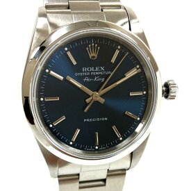 N【中古】【ROLEX】ロレックス　エアキング　14000　U番　1997年頃製造　自動巻き　シルバーカラー×ブルー文字盤　メンズ　本体のみ　2023.7月OH/仕上げ済み　ブランド時計　質屋かんてい局那須塩原店　3100004-97n