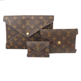 N【中古】【LOUIS VUITTON】ルイヴィトン　ポシェットキリガミ　M62034　モノグラム　ピンク×レッド×ワイン　ポーチ　小物入れ　化粧品入れ　書類入れ　3点セット　ユニセックス　ブランドポーチ　本体のみ　美品　質屋かんてい局那須塩原店 ★3101218-31n