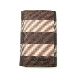 N【中古】【BURBERRY】バーバリー　6連キーケース　レザー×PVC　ブラウン×ベージュ×ブラック　チェック柄　レディース　メンズ　オシャレ　本体のみ　鍵　特別価格　送料込　那須塩原店★3102367-2n