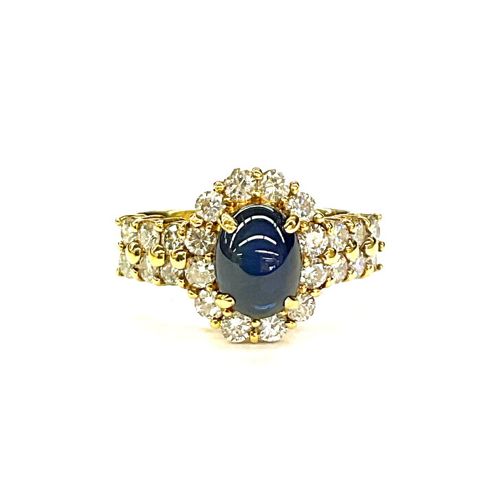 楽天市場】N【中古】【K18】サファイアリング 約11号 S2.45ct/D1.19ct 