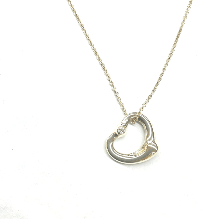【極美品】TIFFANY&CO. オープンハートダイヤ付き　ネックレス　925 ティファニー TIFFANY＆CO オープンハートダイヤネックレス