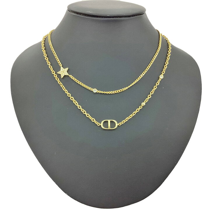 楽天市場】K DIOR スターモチーフダブルネックレス 約15.7g メッキ 箱 