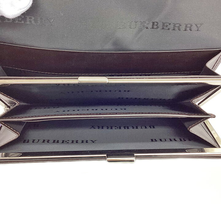 楽天市場】K BURBERRY がま口長財布 チェック柄 ベージュ ブラウン 