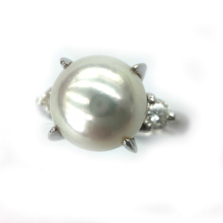 楽天市場】K パールリング Pt900 プラチナ 約11.5号 0.29ct ダイヤ 約 