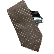 新品 グッチ GUCCI ネクタイ プンゴル ダークブラウン 中古・古着通販】GUCCI (グッチ) ネクタイ ブラウン サイズ