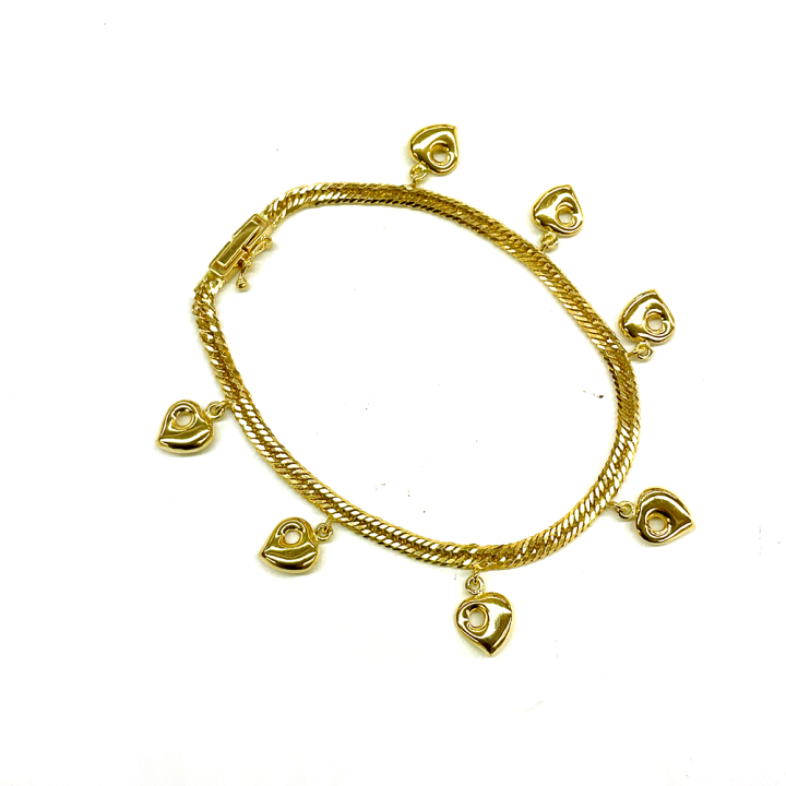 K18金 ブレスレット ハートチャーム付き
