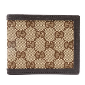 N【GUCCI】グッチ　二つ折り財布　260987　GGキャンバス×レザー　レディース　メンズ　普段使い　キレイ　プレゼント　スリム　本体のみ　送料無料　特別価格　質屋かんてい局那須塩原店 ★3102126-1n