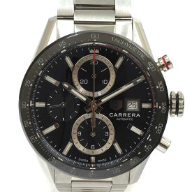 N【中古】【TAG-HEUER】 タグホイヤー カレラ　キャリバー16　自動巻き　CBm2110　ステンレス　シルバーカラー×ブラックベゼル/文字盤 　クロノグラフ　デイト　外箱/箱/ギャラ　スポーツ　 ブランド時計　腕時計 　メンズ　現状販売　送料込　那須塩原店 3100008-46n