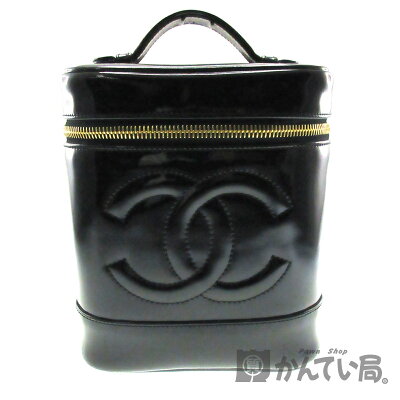 CHANEL【シャネル】A01998バニティバッグハンドバッグエナメルブラック系金具ゴールド鞄【中古】USED-6質屋かんてい局小牧店c3100315928500002