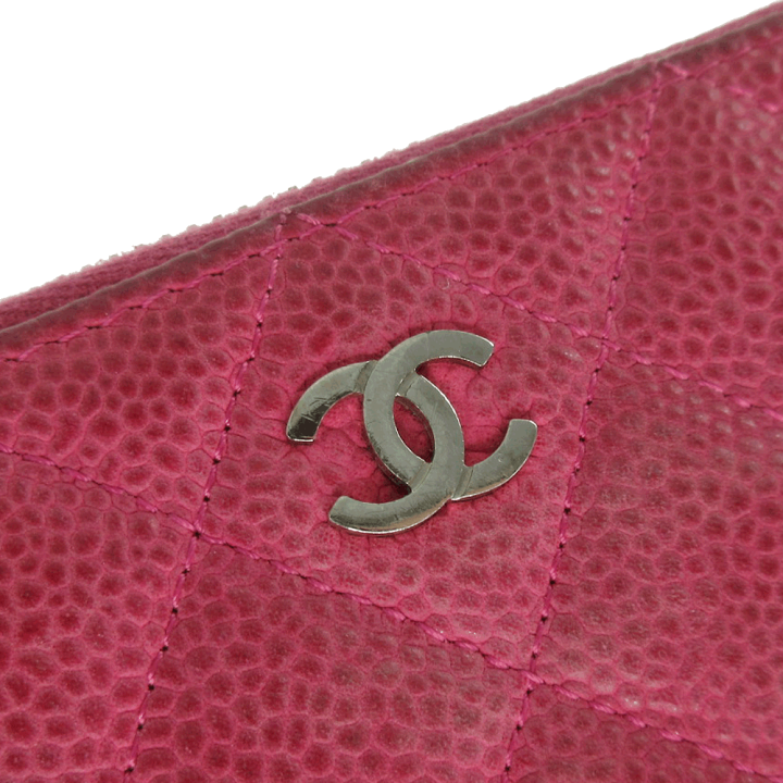 シャネル CHANEL ココマーク　ロングジップウォレット A50097 ピンク　ゴールド金具 キャビアスキン レディース 長財布 CHANEL - シャネル CHANEL ココマーク ロングジップウォレット A50097
